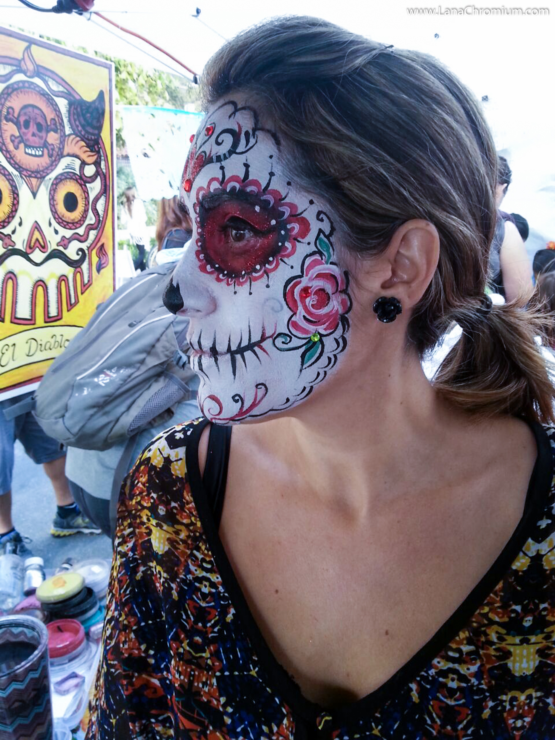 Sugar skull face painting in Old Town! – Cool San Diego Sights!